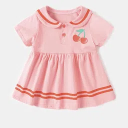 LULU & SKY Girls Cotton Peter Pan Collar Fit & Flare Dress-picture-39