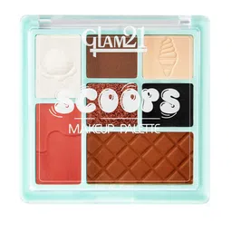 GLAM21 Scoop Makeup Palette- Eyeshadow- Contor- Highlighter & Blush-15 g- Chocolate Chip01-1