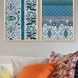 Kotart Brown & Blue 2 Pieces Wooden Abstract Wall Arts-picture-29