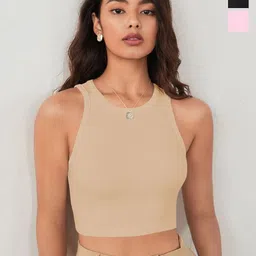 BAESD Women Pack of 3 Vertical Stripes Striped Tank Crop Top-image-13