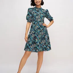 DressBerry Floral Printed Fit & Flare Dress-image-74