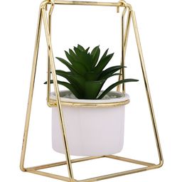 Myntra Elegant Homes White & Yellow Floating Planter With Frame image 5