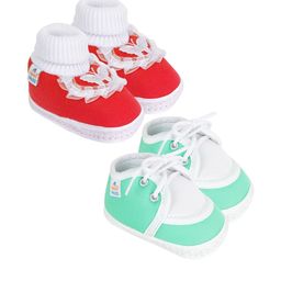 NESKA MODA Kids-Unisex Red Cotton Booties-picture-27