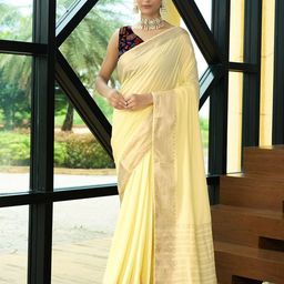 HERE&NOW Solid Zari Jamdani Saree-36