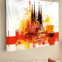 Myntra Elegant Homes White & Red Abstract Canvas Wall Art-image-60