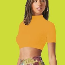 Dream Beauty Fashion Women Solid High Neck Crop Top-picture-22