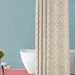 ArtzFolio Cream Abstract Printed Waterproof Shower Curtain-image-22