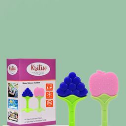 Kritiu Set Of 2 Textured Fruit Shape Teethers-29