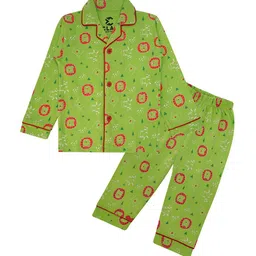 CLAP Kids Printed Shirt Collar Night Suit-picture-44