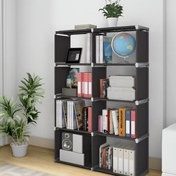 Decent Hut Black 8 Shelves Children Book Rack Decorative Cabinet Book Shelf-27