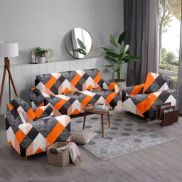 Polyester Abstract 3+1+1 Seater Sofa Cover-image-31