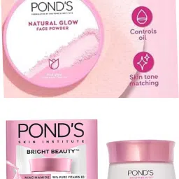Natural Glow Face Matte Powder Pink 30GREM + Bright Beauty Cream 23g Compact-13