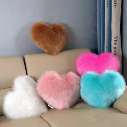 Heart Pillow Microfibre Solid Cushion Pack of 5-18