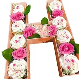 Cake Box Paper Gift Hamper Packing, Monogram Letter Box (H), | 12 Inch Packaging Box-18