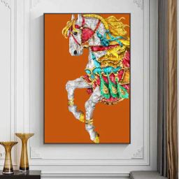 art street Majestic Horse Multicolour Engineered Wood Framed Canvas Wall Painting-picture-6