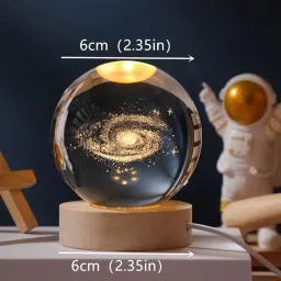 Decorative Lamp With Wood Base And Crystal Ball With Design Of Earth Night Lamp-image-15