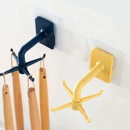 Wall mounting Self Adhesive 360 Degree Rotating Hook for Hanging(Pack of 2) Hook 6-image-76