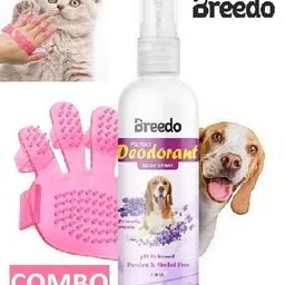 breedo Imported (Combo Of 2) Dog Deodorant Deo + Bath Gloves For All Breed Dog Allergy Relief, Conditioning, Anti-fungal, Anti-microbial, Anti-itching, Anti-dandruff Natural Dog Shampoo-picture-9