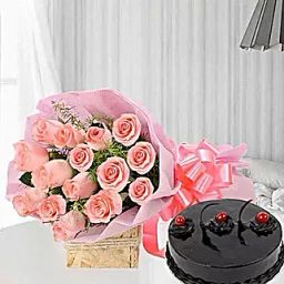 15 Pink Roses N Cake-image-51