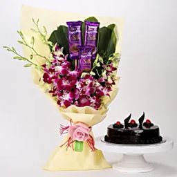 Dairy Milk Orchids With Truffle Cake-18