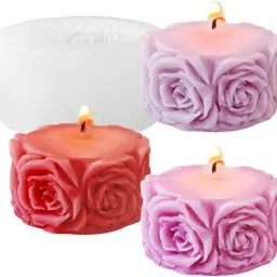Silicone Fondant & Gum paste Mould Skytail 3D Rose Flower Column Silicone Candle Mould For Making Scented Candle Waxmelts Aromatherapy Clay Craft Plaster Soap Resin Casting Home Decoration Chocolate Baking Cakes Candy Muffin Cupcake Dessert Mold-picture-16