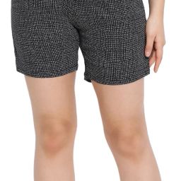 Printed Women Black Night Shorts-image-39