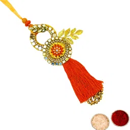 Lumba rakhi for bhabhi latkan rakshabandhan Gift Band fancy bracelet for girls Pearl Rakhi Set-22