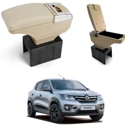 PU Leather AR-01 Car Armrest Console Box For Kwid Beige Car Armrest-picture-20