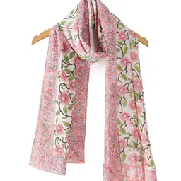 HANDICRAFT PALACE Women Flower Printed Cotton Scarf-21