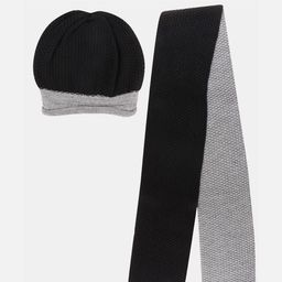 Bharatasya Men Self Design Beanie Cap woth Scarf-picture-17
