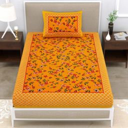 144 TC Cotton Single Jaipuri Prints Flat Bedsheet-image-76