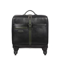 Hidesign Black Leather Cabin Trolley Suitcase-image-22