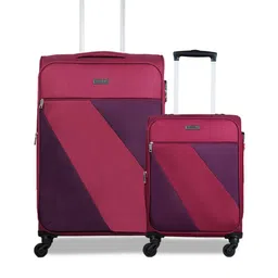 CARRIALL Set Of 2 Red Solid Padded Large Trolley Suitcase-58
