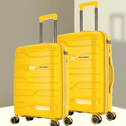 Nasher Miles Set Of 2 Yellow Textured Hard-Sided Trolley Suitcase-10
