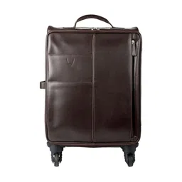 Hidesign Black Solid Leather Trolley Suitcase-23