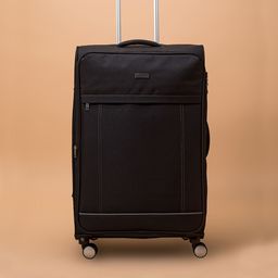 CARRIALL Black Solid Soft-Sided Medium Trolley Suitcase-14