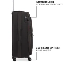 Stony Brook by Nasher Miles Thunder Soft-Sided 360-Degree Rotation Large Trolley Bag image 4