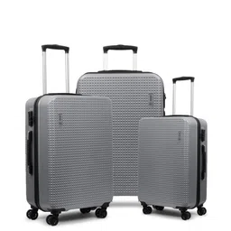 NOVEX Set Of 3 Charcoal Grey Textured Hard-Sided Trolley Suitcases-53