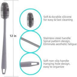 TinybloomSilicon Brush for Water Bottles Bottle Cleaning Brush6032-image-38