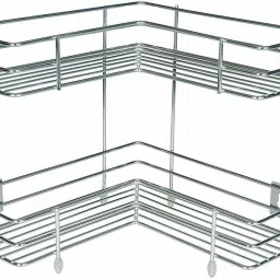 Containers Kitchen Rack 2 Tier Corner L Shape Stainless Steel Stand for Multipurpose Storage Rack Shelf Kitchen Steel-image-19