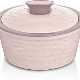 Topaz 2500 Plastic Inner Stainless Steel Casserole, 2.5 Litres,White Thermoware Casserole-26