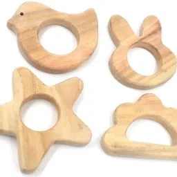 aditya creation Pack of 4 (Cloud ,Star,Bird+Cat) Teether and Feeder image 2