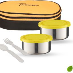 Super Lunch Pack SS Container with Insulated Bag 300 ML 2 Containers Lunch Box-image-88