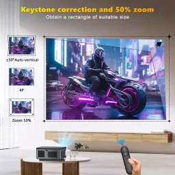 XElectron iProjector 2 (20000 lm / 2 Speaker / Wireless / Remote Controller) Native 1080P Resolution with 4K HDR Support | Auto Keystone, OTT Apps (Netflix, Prime, Hotstar) | 2GB RAM, 32GB ROM | HDMI ARC, Smart Auto Focus Android Projector image 4