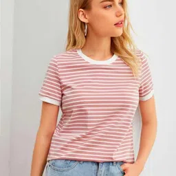 dream beauty fashion Casual Regular Sleeves Striped Women Multicolor Top-picture-13