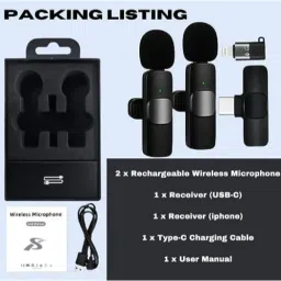 clairbell KL_540B_k9 Wireless Collar Mic iPhone/ipad & Type C Supported video recoder Microphone image 3