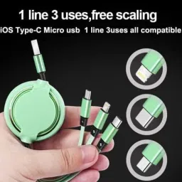 BUFONA 3in1 Multiple USB Charging Data Cable with IOS/Type-C/Micro USB Charge Cord Charging Pad image 5