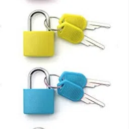 Pack of 4 Colorful Padlocks + 2 keys each, for Suitcase / School Bag / Luggage Padlock-image-29