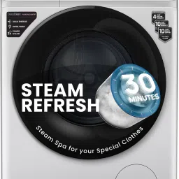 8 kg 5 Star with Steam Refresh program, 9 Swirl Wash, Eco Inverter, Touch Panel with AI Fully Automatic Front Load with In-built Heater Silver-22