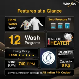 whirlpool 8 kg Fully Automatic Top Load with In-built Heater Grey image 4